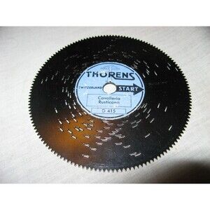 Thorens Switzerland Music Box 4.5" Metal Disc Cavalleria Rusticana D415